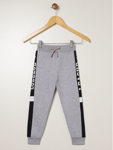 Calça Moletom Com Punho Infantil Para Menina - MESCLA