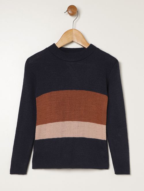 Blusão Tricot Manga Longa Infantil Para Menino - MARINHO