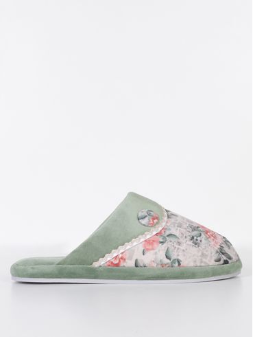 Pantufa Floral Feminina VERDE