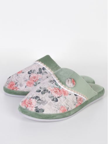 Pantufa Floral Feminina VERDE