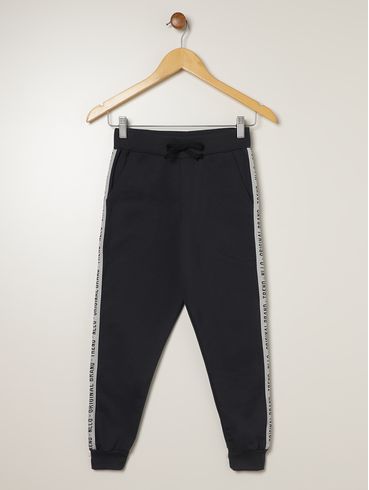Calça Moletom Com Punho Juvenil Para Menino - CHUMBO