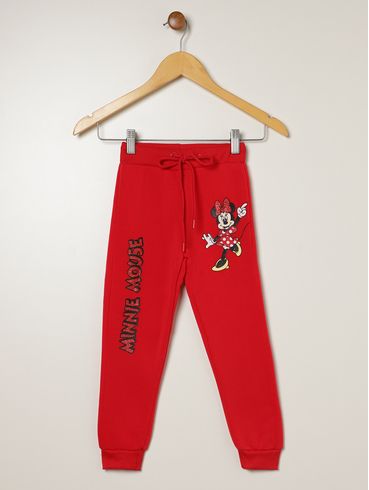 Calça Moletom Disney Infantil Para menina - VERMELHO