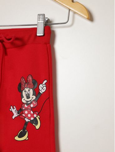 Calça Moletom Disney Infantil Para menina - VERMELHO