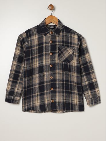 Camisa Flanela Juvenil Para Menino - MARINHO