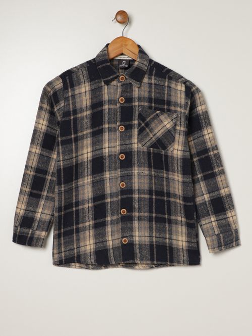 Camisa Flanela Juvenil Para Menino - MARINHO