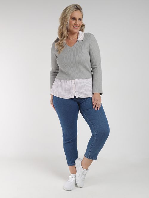 Calça Jeans Levanta Bum Bum Plus Size Feminina AZUL