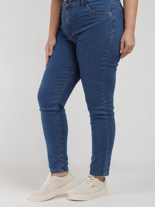 Calça Jeans Cigarrete Plus Size Feminina AZUL