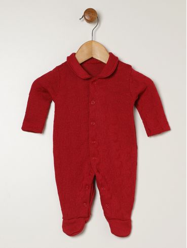 Saída Maternidade Tricot Infantil Para Bebê - VERMELHO