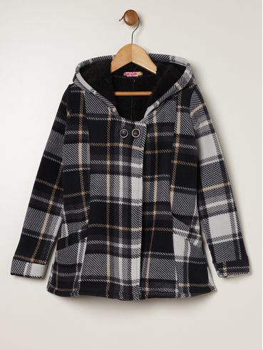Casaco Parka Infantil Para Menina - PRETO