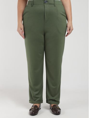 Calça Reta Autentique Plus Size Feminina VERDE