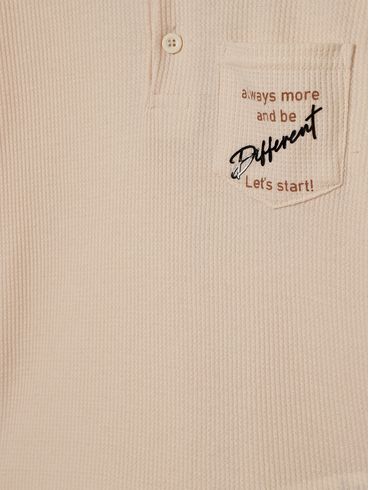 Polo Manga Curta Infantil Para Menino - OFF WHITE