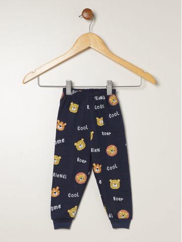 Calça Moletom Infantil Para Bebê - MARINHO