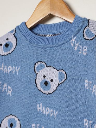 Blusão Tricot Infantil Para Menino - AZUL