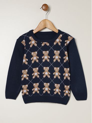 Blusão Tricot Infantil Para Menino - MARINHO