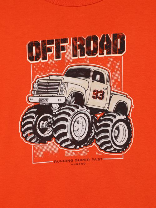 Pijama Longo Juvenil Para Menino - LARANJA/CINZA