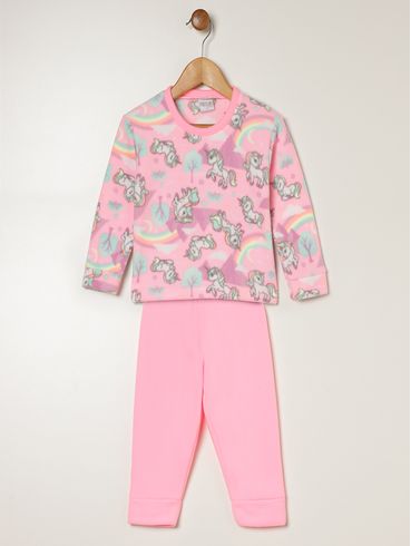 Pijama Longo Infantil Para Bebê - ROSA