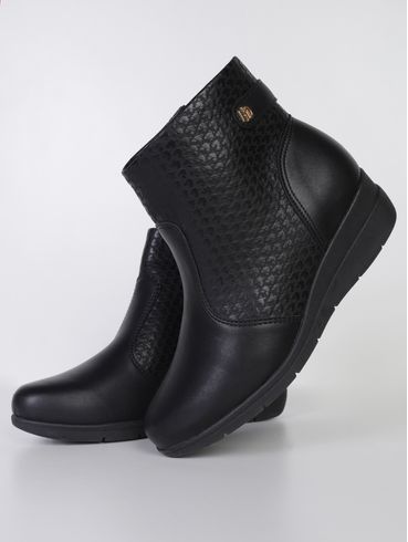 Bota Cano Curto Anabela Modare Feminina PRETO