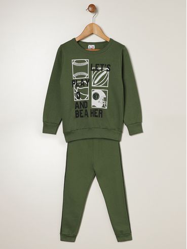 Conjunto Longo Infantil Para  Menino - VERDE