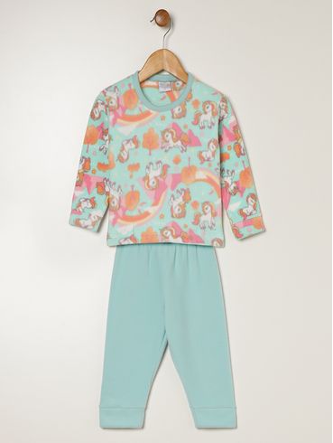 Pijama Longo Infantil Para Bebê - VERDE