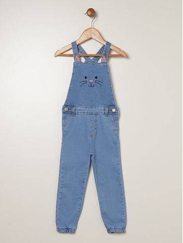 Jardineira Infantil Para Menina - AZUL