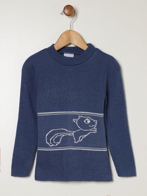 Blusão Tricot Infantil Para Menino - AZUL