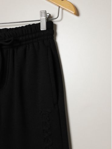 Calça Moletom Com Punho Juvenil Para Menino - PRETO