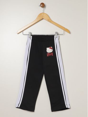 Calça Moletom Infantil Para Menina - PRETO