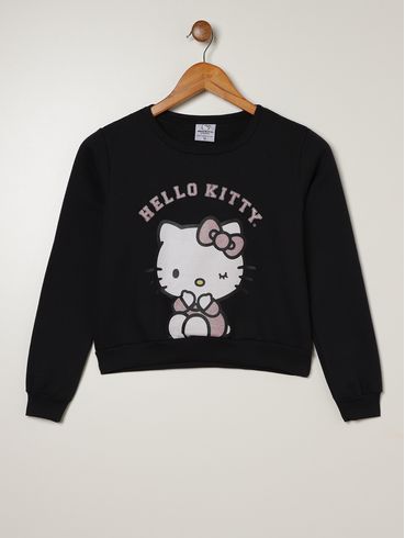 Moletom Juvenil Para Menina - PRETO