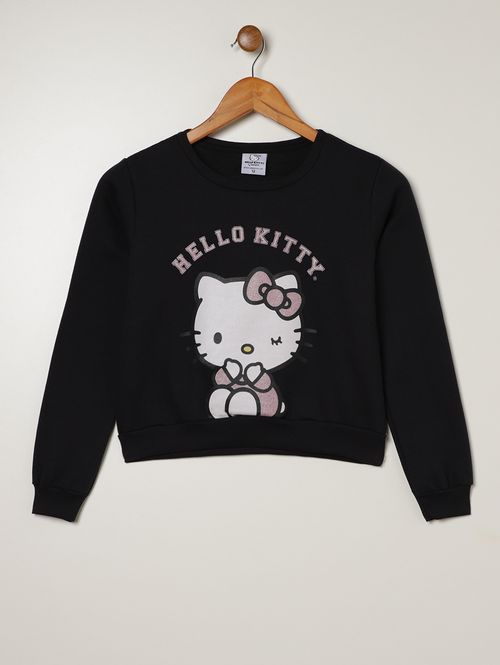 Moletom Juvenil Para Menina - PRETO