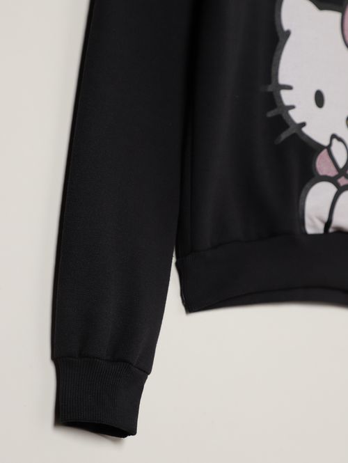 Moletom Juvenil Para Menina - PRETO