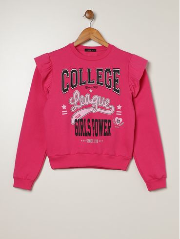 Moletom Vels Juvenil Para Menina - PINK