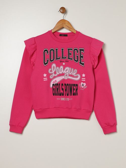 Moletom Vels Juvenil Para Menina - PINK