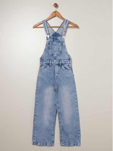 Jardineira Wide Leg Juvenil Para Menina - AZUL