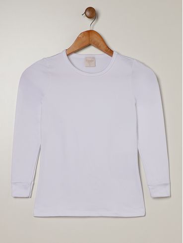 Blusa Térmica Juvenil Para Menina - BRANCO