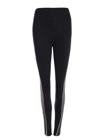 Calça Legging Fitness Com Recortes Vels Feminina PRETO