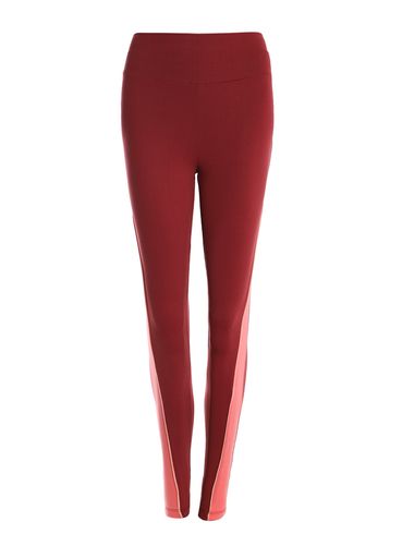 Calça Legging Fitness Com Recortes Vels Feminina BORDO