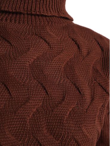 Blusa Tricot Gola Alta Feminina VINHO