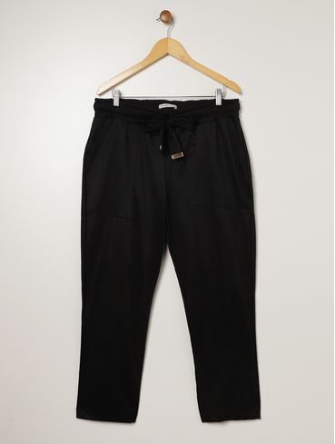 Calça Reta Plus Size Feminina PRETO