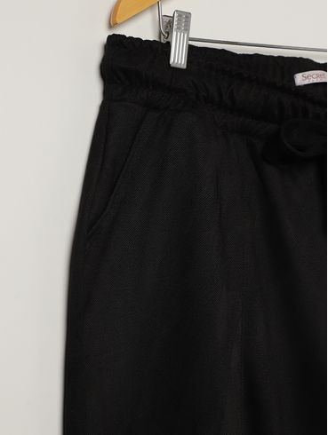 Calça Reta Plus Size Feminina PRETO
