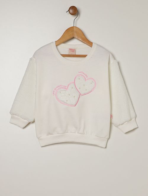 Moletom Infantil Para Menina - OFF WHITE