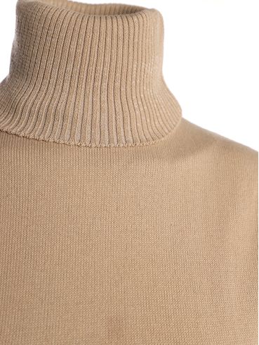 Blusa de Tricot Gola Alta Feminina BEGE