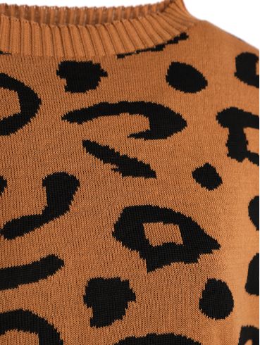 Blusa Tricot Animal Print Feminina MARROM