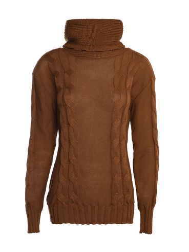 Blusão Tricot Gola Rolê Feminino MARROM