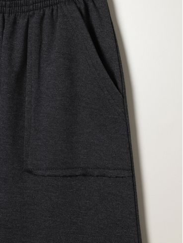 Calça Moletom Wide Leg Juvenil Para Menina - MESCLA ESCURO