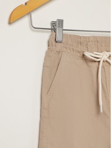 Calça Sarja Jogger Cargo Infantil Para Menino - AREIA