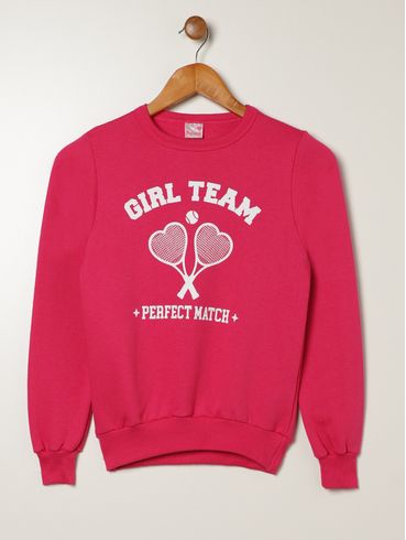 Moletom Estampado Juvenil Para Menina - PINK