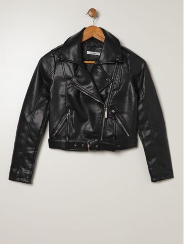 Casaco Parka Juvenil Para Menina - PRETO