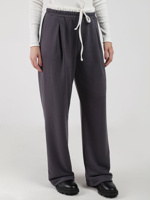 Calça Moletom Wide Leg Autentique Feminina CINZA