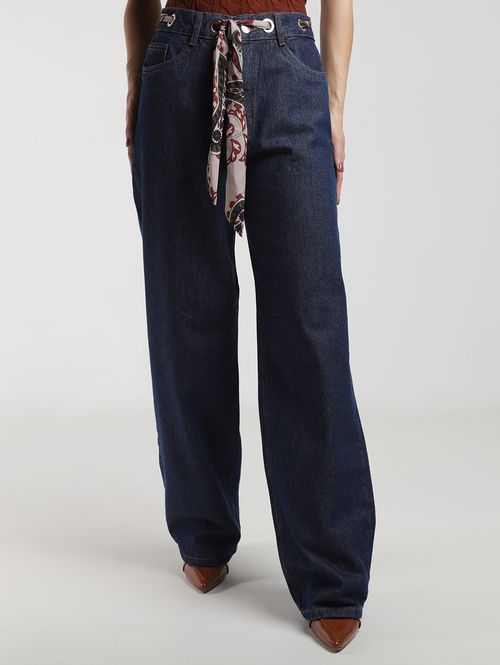 Calça Jeans Wide Leg Autentique Feminina AZUL