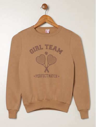 Moletom Estampado Juvenil Para Menina - CARAMELO